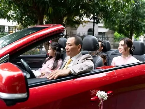Mãn nhãn dàn xe VinFast độc bản trong đám cưới Minh Hoàng: Tỷ phú Phạm Nhật Vượng đích thân cầm lái