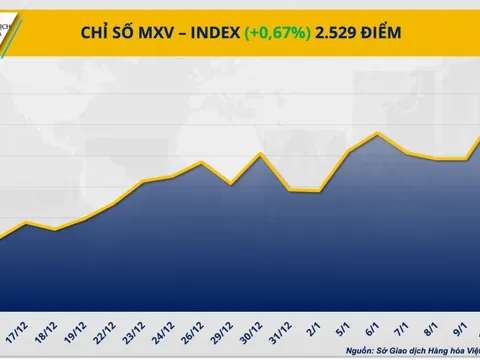 THỊ TRƯỜNG HÀNG HÓA: Sau lập đỉnh 5 năm, MXV-Index tiếp tục tăng, hàng hóa vẫn hút dòng tiền