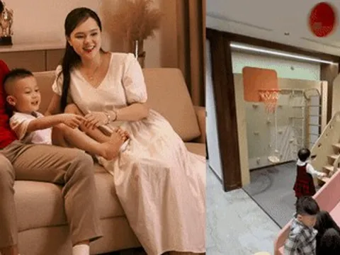 Giáp tết, vợ chồng Duy Mạnh dọn về biệt thự phố cổ đắt đỏ, bề thế, có hẳn khu chơi riêng cho 2 nhóc tỳ