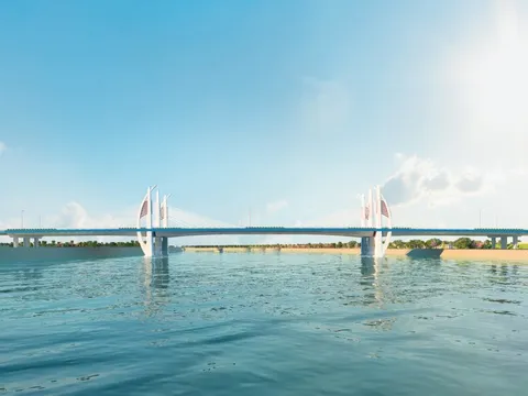 Hình hài cầu vượt sông Lạch Tray hơn 2.000 tỷ đồng sau 13 tháng thi công