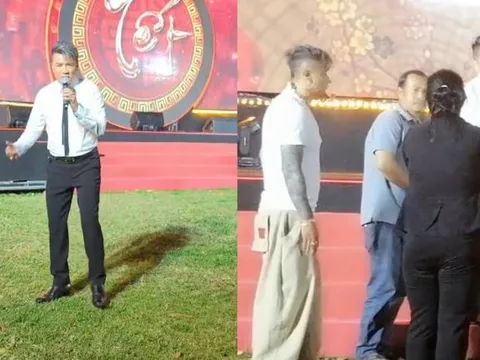 "Ông hoàng nhạc Việt" đình đám một thời đi hát hội chợ, được nhiều người vây kín chụp ảnh