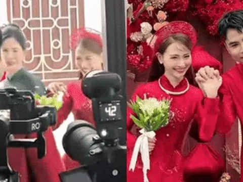 MC Huyền Trang Mù Tạt bị chê “thừa năng lượng” vì loạt hành động trong đám cưới với tuyển thủ Đức Huy