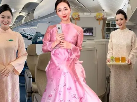 "Rừng hoa xuân" trên độ cao 10.000 mét của Vietnam Airlines: Khi tiếp viên được tự do diện áo dài rực rỡ