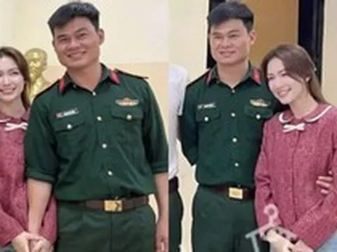 Đại uý Thăng Văn Cương đưa Hoà Minzy đi ra mắt bạn bè, còn ôm eo tình tứ quá đây này!