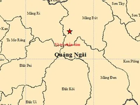 5 trận động đất liên tiếp xảy ra tại Quảng Ngãi