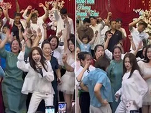 Hòa Minzy nhảy đám cưới ở quê: Động tác kinh điển, “bốc” hơn cả các cụ