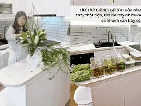 Bếp 5m² của mẹ bỉm Hà Nội thay đổi hoàn toàn chỉ nhờ 1 món: Nhỏ nhưng giải quyết 4 vấn đề cùng lúc