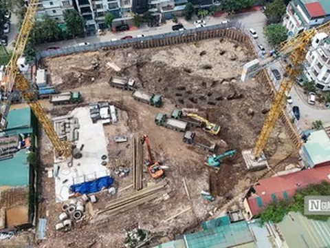 Cận cảnh thi công NOXH có giá 29 triệu đồng/m2 ở ngoại thành Hà Nội