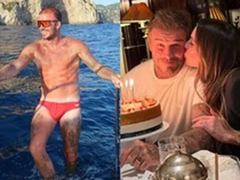 David Beckham diện quần bơi khoe body săn chắc tuổi 51, đón sinh nhật ngọt ngào nhưng vẫn bị con cả xa lánh