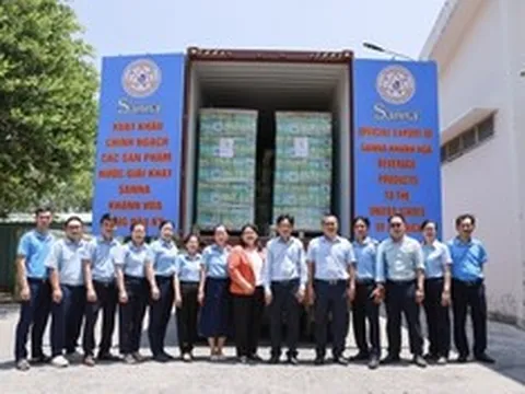 Sanna Khánh Hòa lần đầu xuất khẩu gần 4.000 thùng nước giải khát sang thị trường Hoa Kỳ