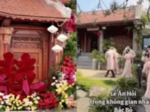 Chẳng cần vàng đeo trĩu cổ hay sổ đỏ trao tay, đám cưới này vẫn toát ra khí chất "hào môn" gia phong quyền quý