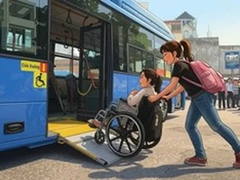 Lên xe buýt bằng... đôi tay người khác: Hành trình nhiều rào cản của người khuyết tật