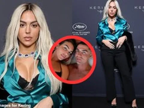 Georgina - vợ sắp cưới của Ronaldo gây choáng tại Cannes, nhuộm tóc bạch kim, diện đồ sexy, khoe nhẫn đính hôn 3 triệu USD
