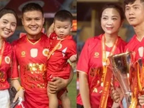 Dàn WAGs quy tụ ngày CAHN vô địch V.League: Quang Hải trao huy chương cho Chu Thanh Huyền, Võ Nhật Linh cam thường vẫn xinh!