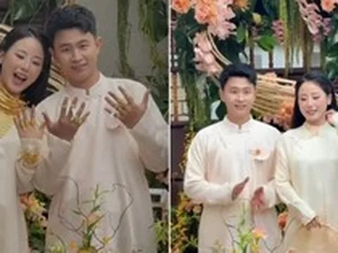 Tiểu thư Hà Tĩnh lên xe hoa “sáng nhất” một vùng: Cô dâu đeo vàng đeo đầy người, gia thế nhà chồng gây tò mò