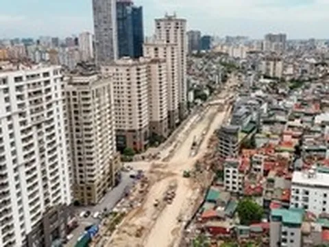 Hình hài tuyến đường Vành đai 2,5 qua Cầu Giấy sau gần 3 tháng thi công