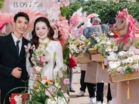 Tráp cưới “voi chín ngà, gà chín cựa, ngựa chín hồng mao” như sính lễ của Sơn Tinh trao Mị Nương xuất hiện ở Bảo Lộc