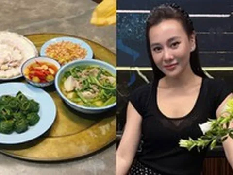 Phương Oanh khoe mâm cơm đạm bạc mùa hè, có 1 chi tiết khiến nhiều người thấy lạ lùng