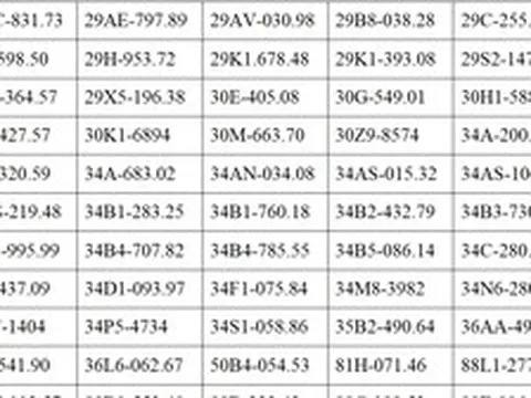 884 chủ phương tiện trong danh sách dưới đây nhanh chóng nộp phạt nguội theo Nghị định 168