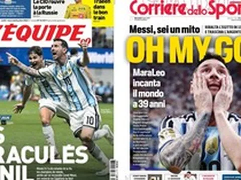 Messi phủ sóng trang nhất báo thể thao toàn thế giới sau màn ngược dòng không tưởng trước Ai Cập